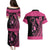 Breast Cancer Awareness Couples Matching Puletasi and Hawaiian Shirt Think Pink Polynesian Ribbon and Butterfly