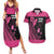 Breast Cancer Awareness Couples Matching Summer Maxi Dress and Hawaiian Shirt Think Pink Polynesian Ribbon and Butterfly