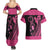 Breast Cancer Awareness Couples Matching Summer Maxi Dress and Hawaiian Shirt Think Pink Polynesian Ribbon and Butterfly