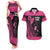 Breast Cancer Awareness Couples Matching Tank Maxi Dress and Hawaiian Shirt Think Pink Polynesian Ribbon and Butterfly