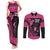 Breast Cancer Awareness Couples Matching Tank Maxi Dress and Long Sleeve Button Shirt Think Pink Polynesian Ribbon and Butterfly