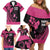 Breast Cancer Awareness Family Matching Off Shoulder Short Dress and Hawaiian Shirt Think Pink Polynesian Ribbon and Butterfly