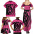 Breast Cancer Awareness Family Matching Summer Maxi Dress and Hawaiian Shirt Think Pink Polynesian Ribbon and Butterfly