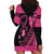 Breast Cancer Awareness Hoodie Dress Think Pink Polynesian Ribbon and Butterfly