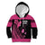 Breast Cancer Awareness Kid Hoodie Think Pink Polynesian Ribbon and Butterfly