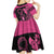 Breast Cancer Awareness Kid Short Sleeve Dress Think Pink Polynesian Ribbon and Butterfly