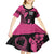 Breast Cancer Awareness Kid Short Sleeve Dress Think Pink Polynesian Ribbon and Butterfly