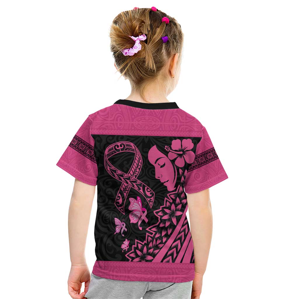 Breast Cancer Awareness Kid T Shirt Think Pink Polynesian Ribbon and Butterfly LT03 - Polynesian Pride