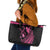 Breast Cancer Awareness Leather Tote Bag Think Pink Polynesian Ribbon and Butterfly