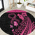 Breast Cancer Awareness Round Carpet Think Pink Polynesian Ribbon and Butterfly