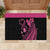 Breast Cancer Awareness Rubber Doormat Think Pink Polynesian Ribbon and Butterfly