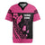 Breast Cancer Awareness Rugby Jersey Think Pink Polynesian Ribbon and Butterfly