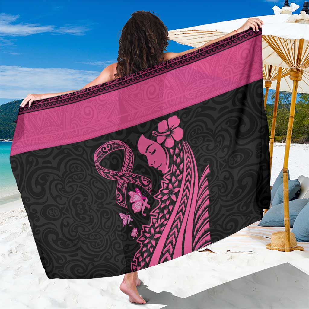 Breast Cancer Awareness Sarong Think Pink Polynesian Ribbon and Butterfly