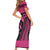 Breast Cancer Awareness Short Sleeve Bodycon Dress Think Pink Polynesian Ribbon and Butterfly