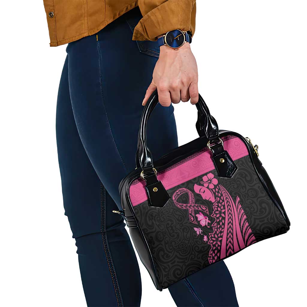 Breast Cancer Awareness Shoulder Handbag Think Pink Polynesian Ribbon and Butterfly LT03 - Polynesian Pride