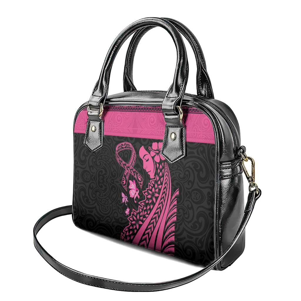 Breast Cancer Awareness Shoulder Handbag Think Pink Polynesian Ribbon and Butterfly LT03 - Polynesian Pride