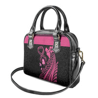 Breast Cancer Awareness Shoulder Handbag Think Pink Polynesian Ribbon and Butterfly LT03 - Polynesian Pride