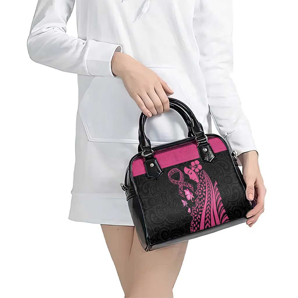 Breast Cancer Awareness Shoulder Handbag Think Pink Polynesian Ribbon and Butterfly LT03 - Polynesian Pride