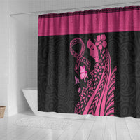 Breast Cancer Awareness Shower Curtain Think Pink Polynesian Ribbon and Butterfly LT03 - Polynesian Pride