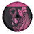 Breast Cancer Awareness Spare Tire Cover Think Pink Polynesian Ribbon and Butterfly