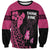 Breast Cancer Awareness Sweatshirt Think Pink Polynesian Ribbon and Butterfly