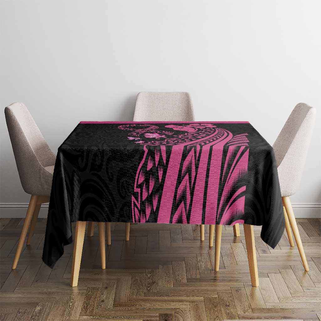 Breast Cancer Awareness Tablecloth Think Pink Polynesian Ribbon and Butterfly LT03 - Polynesian Pride