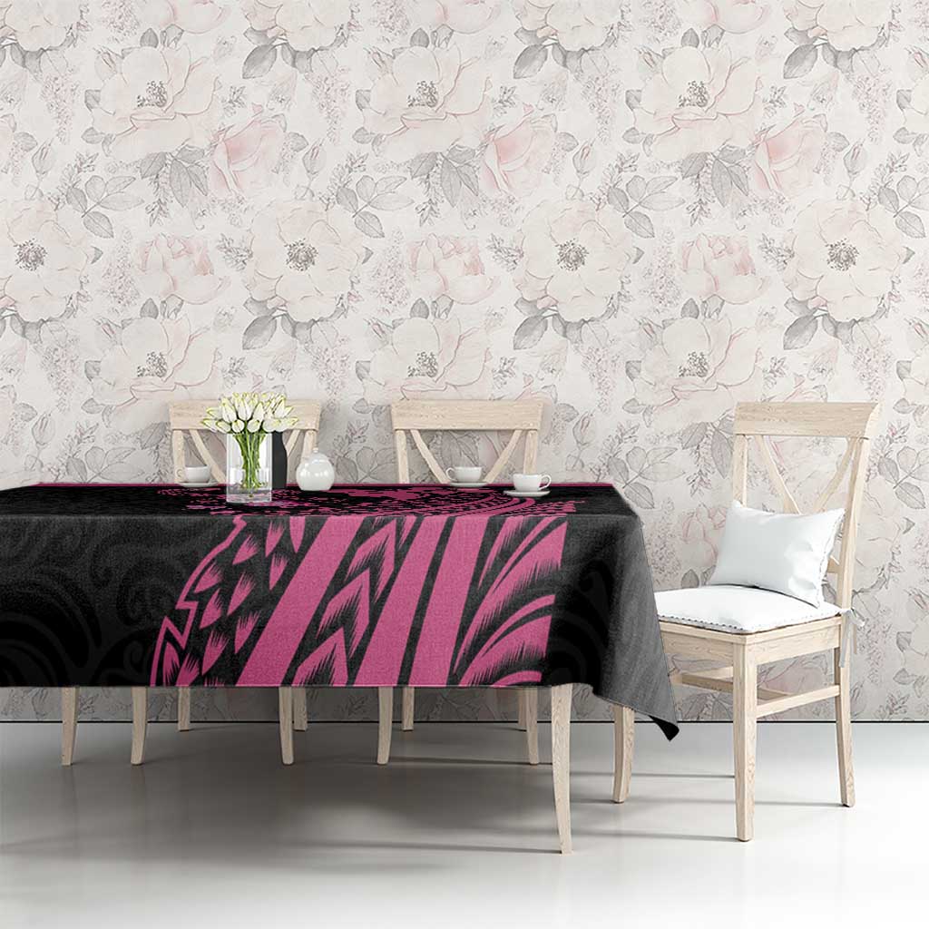 Breast Cancer Awareness Tablecloth Think Pink Polynesian Ribbon and Butterfly LT03 - Polynesian Pride