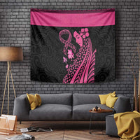 Breast Cancer Awareness Tapestry Think Pink Polynesian Ribbon and Butterfly LT03 - Polynesian Pride