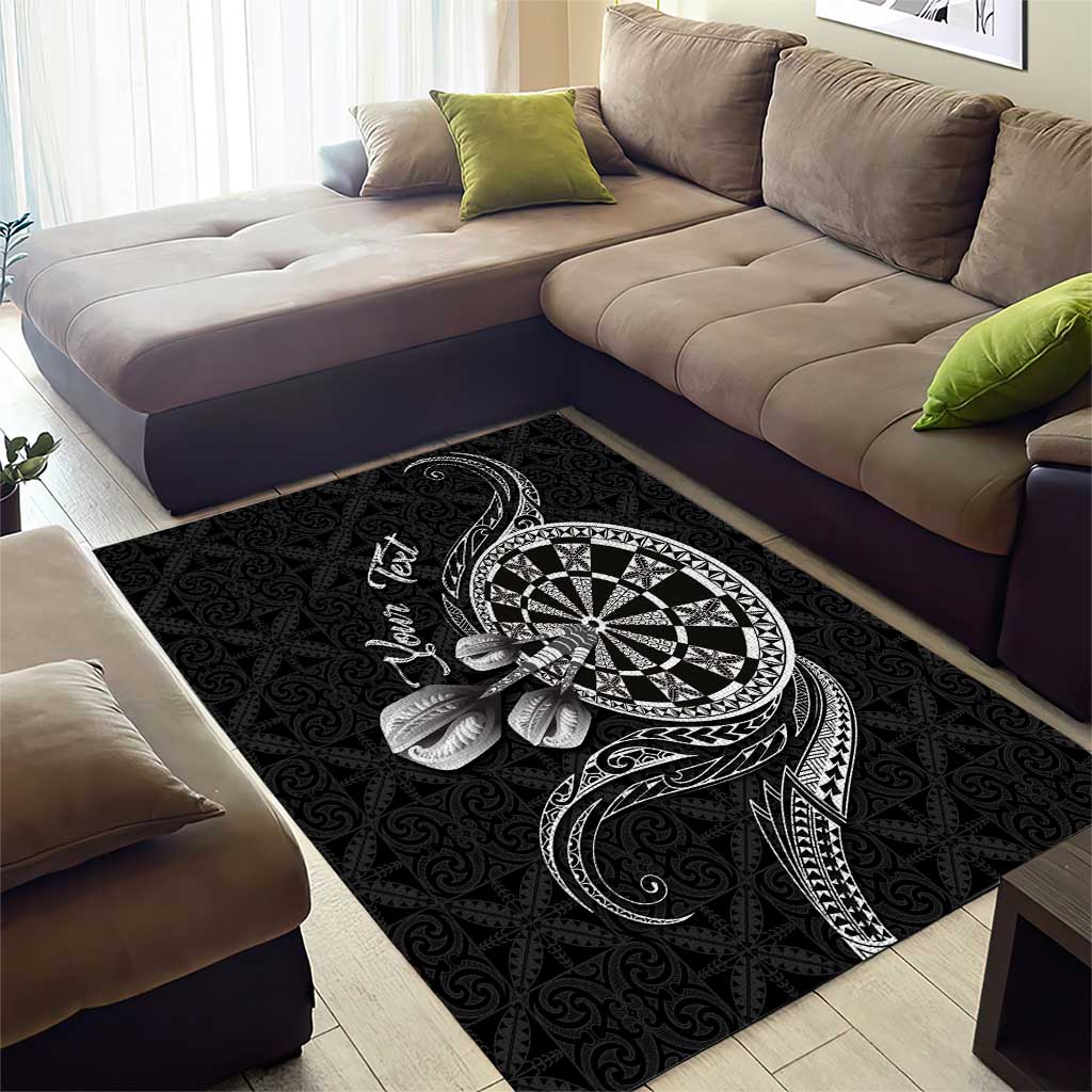 Personalised Niue Darts Masters Area Rug Tribal Hiapo Dartboard LT03 - Polynesian Pride