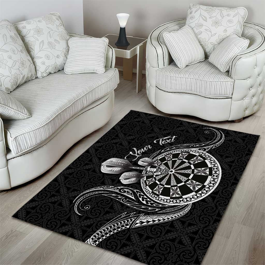 Personalised Niue Darts Masters Area Rug Tribal Hiapo Dartboard LT03 - Polynesian Pride