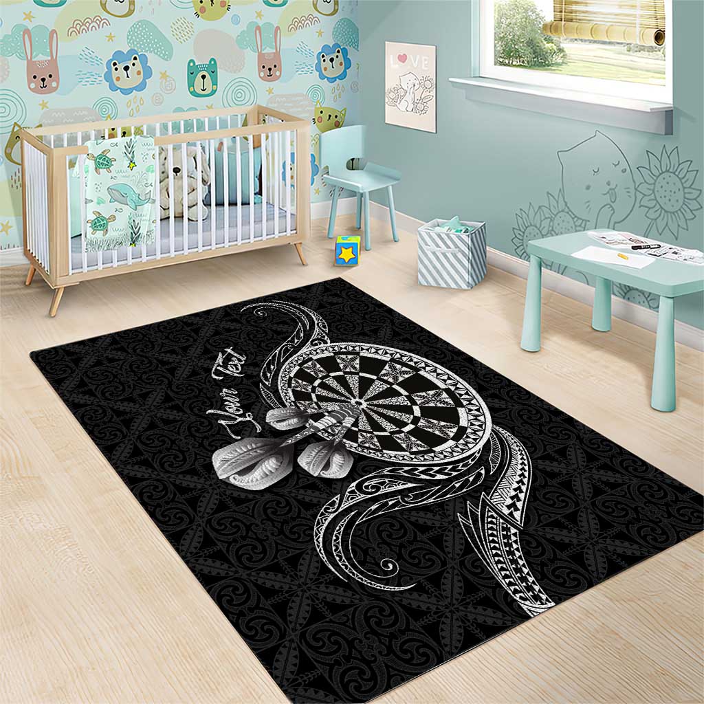 Personalised Niue Darts Masters Area Rug Tribal Hiapo Dartboard LT03 - Polynesian Pride