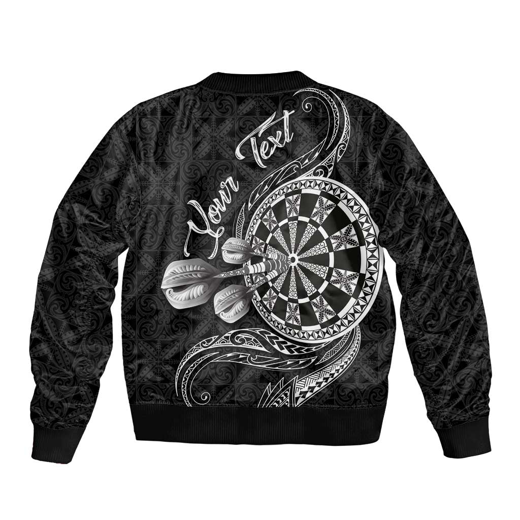 Personalised Niue Darts Masters Bomber Jacket Tribal Hiapo Dartboard LT03 - Polynesian Pride