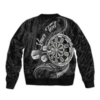 Personalised Niue Darts Masters Bomber Jacket Tribal Hiapo Dartboard LT03 - Polynesian Pride