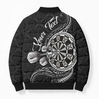 Personalised Niue Darts Masters Bomber Puffer Jacket Tribal Hiapo Dartboard LT03 - Polynesian Pride