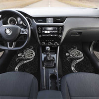Personalised Niue Darts Masters Car Mats Tribal Hiapo Dartboard LT03 Set 2pcs - Front Black - Polynesian Pride