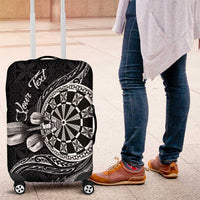 Personalised Niue Darts Masters Luggage Cover Tribal Hiapo Dartboard LT03 Black - Polynesian Pride