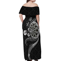 Personalised Niue Darts Masters Off Shoulder Maxi Dress Tribal Hiapo Dartboard LT03 - Polynesian Pride