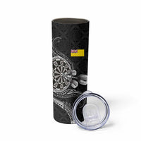 Personalised Niue Darts Masters Skinny Tumbler Tribal Hiapo Dartboard LT03 - Polynesian Pride