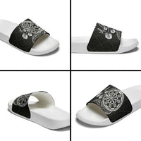 Personalised Niue Darts Masters Slide Sandals Tribal Hiapo Dartboard LT03 - Polynesian Pride