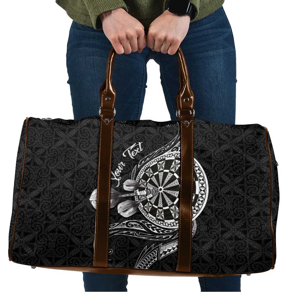 Personalised Niue Darts Masters Travel Bag Tribal Hiapo Dartboard LT03 Black - Polynesian Pride