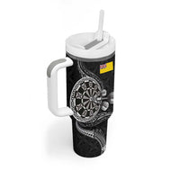 Personalised Niue Darts Masters Tumbler With Handle Tribal Hiapo Dartboard LT03 - Polynesian Pride