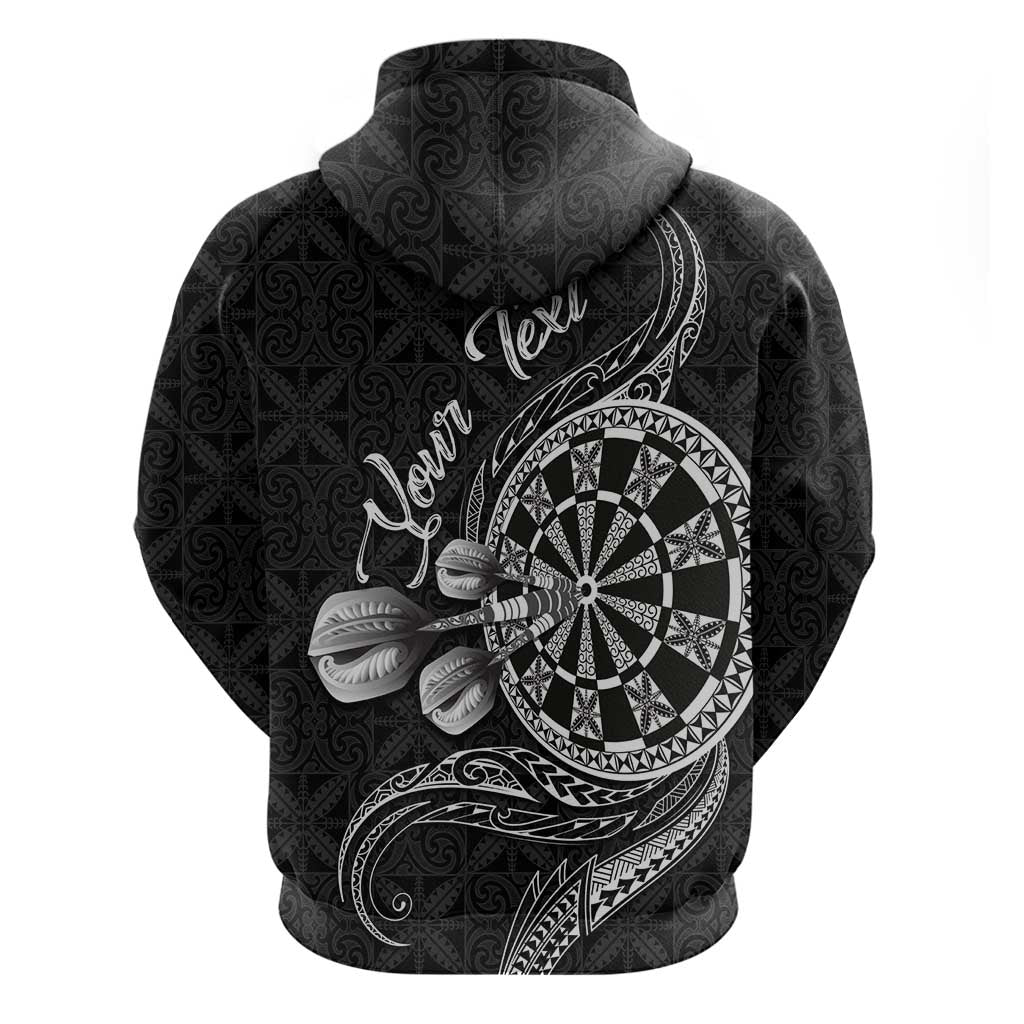 Personalised Niue Darts Masters Zip Hoodie Tribal Hiapo Dartboard LT03 - Polynesian Pride