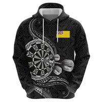 Personalised Niue Darts Masters Zip Hoodie Tribal Hiapo Dartboard LT03 - Polynesian Pride