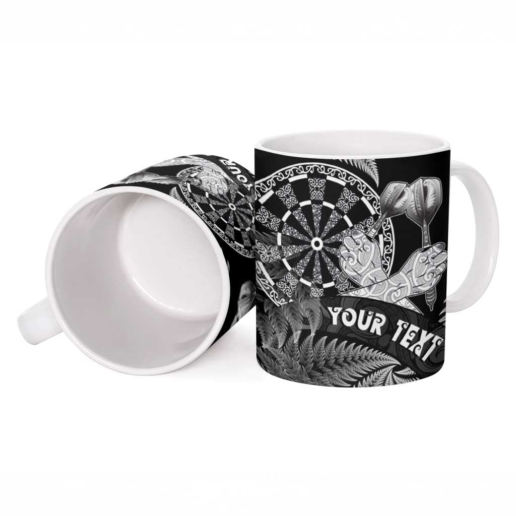 Personalised New Zealand Aotearoa Darts Masters Ceramic Mug Silver Fern and Maori Spirit LT03 - Polynesian Pride