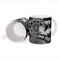 Personalised New Zealand Aotearoa Darts Masters Ceramic Mug Silver Fern and Maori Spirit LT03 - Polynesian Pride