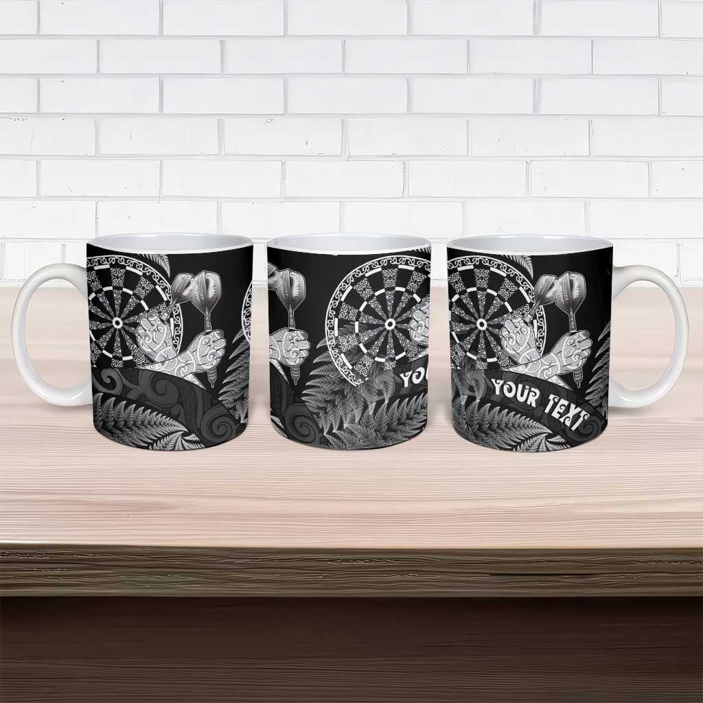 Personalised New Zealand Aotearoa Darts Masters Ceramic Mug Silver Fern and Maori Spirit LT03 - Polynesian Pride
