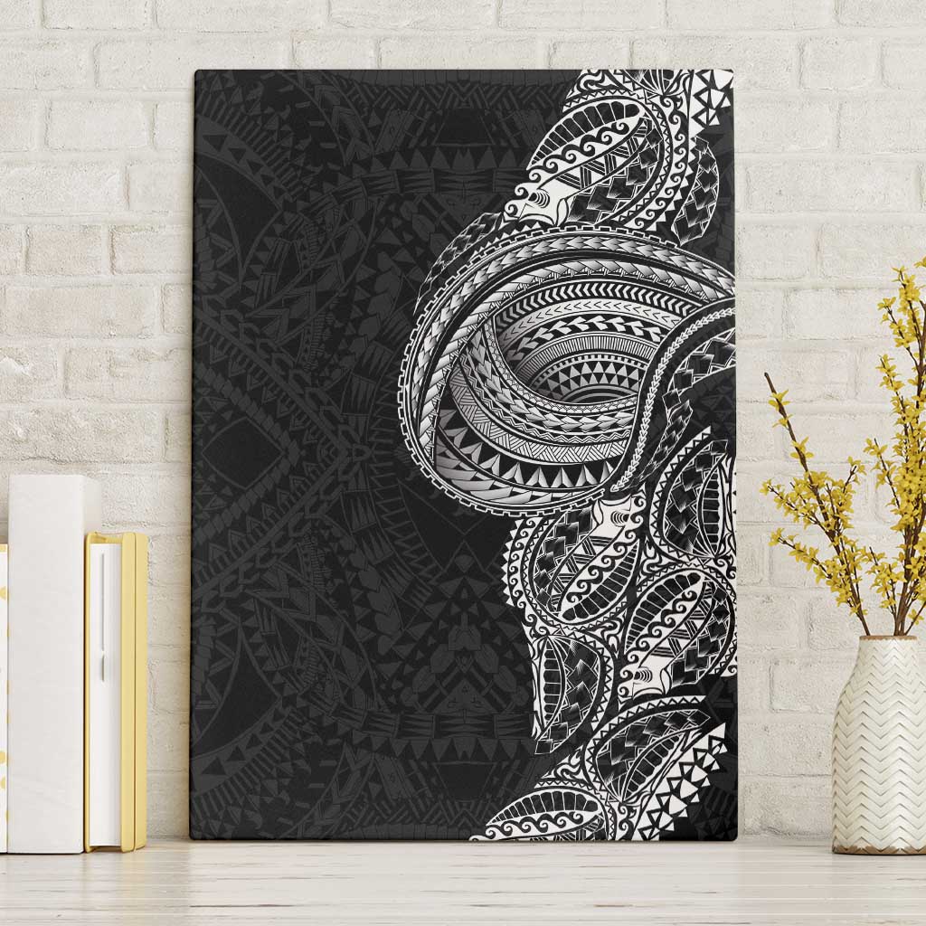 Traditional Polynesian Art Tattoos Canvas Wall Art Black Color LT03 Without Frame Black - Polynesian Pride