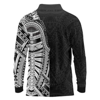 Traditional Polynesian Art Tattoos Long Sleeve Polo Shirt Black Color LT03 - Polynesian Pride