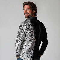 Traditional Polynesian Art Tattoos Long Sleeve Polo Shirt Black Color LT03 - Polynesian Pride