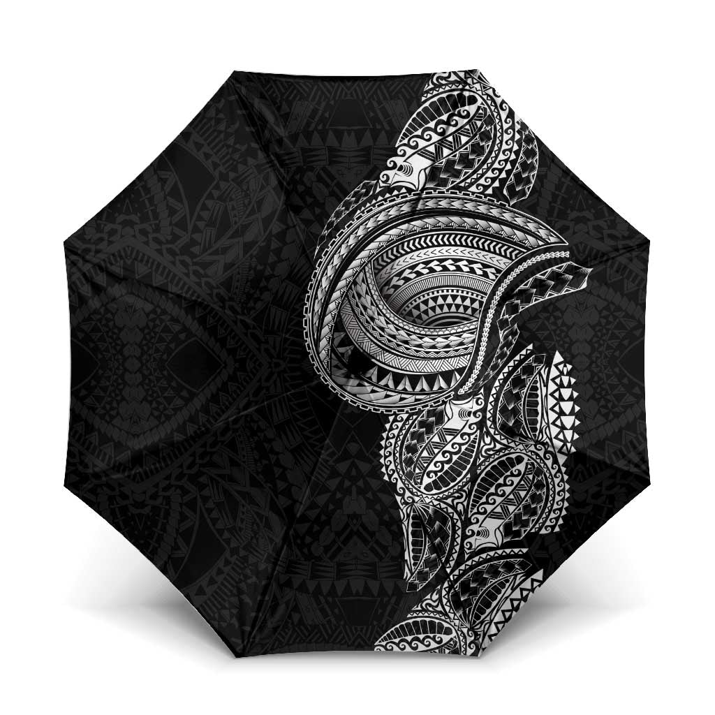 Traditional Polynesian Art Tattoos Umbrella Black Color LT03 One Size Folded 11.42 inch Opened Diameter 37.4 inch Black - Polynesian Pride